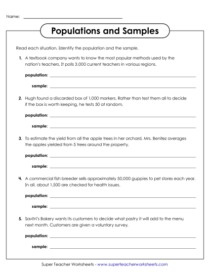 Samples & Populations - Identifying Populations & Samples