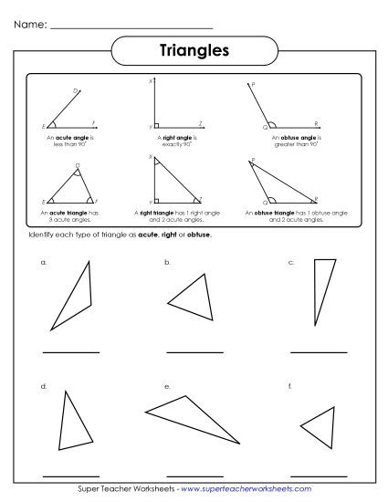 Triangles: Acute, Obtuse, Right - Identifying Triangle Angles and Types Triangles: Acute, Obtuse, Right - Identifying Triangle Angles and Types