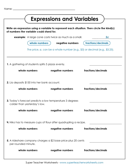 Level: Basic (1-Step; No Parenthesis) - Identifying Variable Sets Level: Basic (1-Step; No Parenthesis) - Identifying Variable Sets