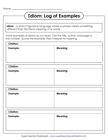 Idiom: Log of Examples