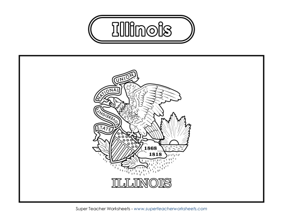 Flags & Seals - Illinois Flag Coloring Page