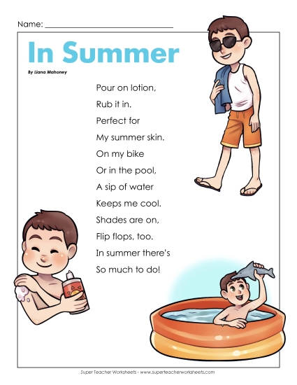 Poems - In the Summer (Poem) Poems - In the Summer (Poem)