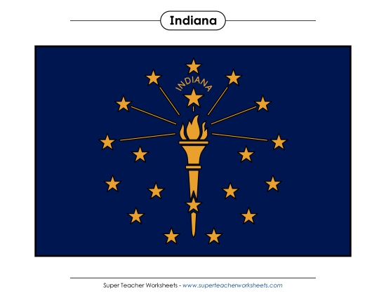 Flags & Seals - Indiana State Flag (Full-Color Version)