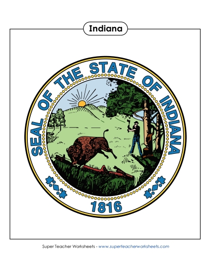 Flags & Seals - Indiana State Seal (Full-Color Version)