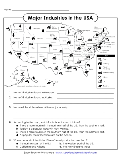 U.S.A. Maps - Industry Map of the USA U.S.A. Maps - Industry Map of the USA