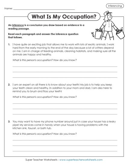 Inference: What Is My Job? Inference: What Is My Job?