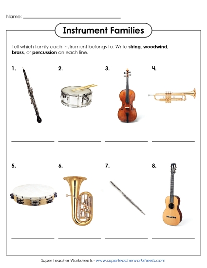 Worksheets - Instrument Groups Worksheets - Instrument Groups