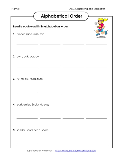 Intermediate ABC Order (Second & Third Letter) - Intermediate ABC Order #1 Intermediate ABC Order (Second & Third Letter) - Intermediate ABC Order #1