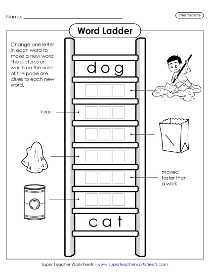 Level: Intermediate - Intermediate Word Ladder: Dog to Cat Level: Intermediate - Intermediate Word Ladder: Dog to Cat