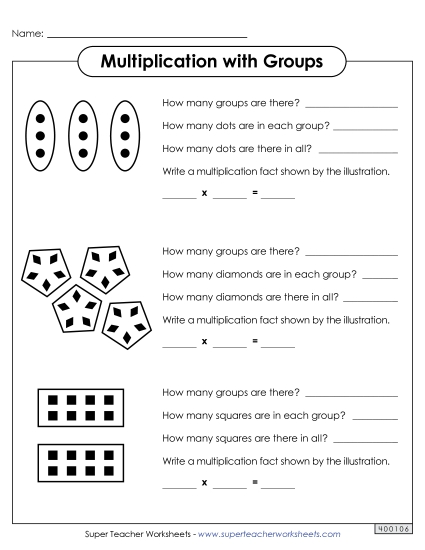 Worksheets and Games - Introduction to Multiplication with Groups Worksheets and Games - Introduction to Multiplication with Groups