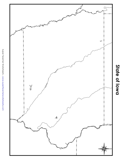 Maps - Iowa: Blank Map