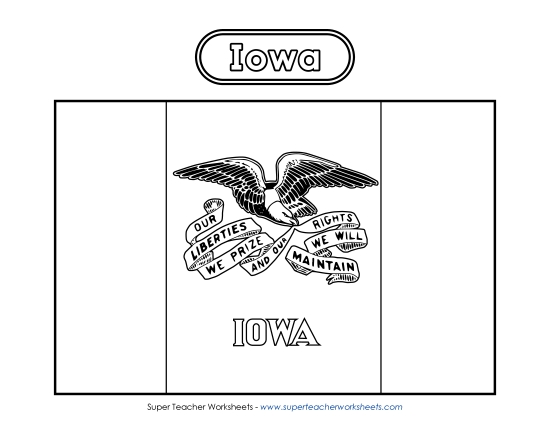 Flags & Seals - Iowa Flag Coloring Page