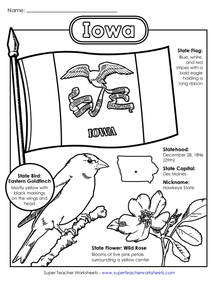 Symbols - Iowa State Symbols Coloring Page Symbols - Iowa State Symbols Coloring Page