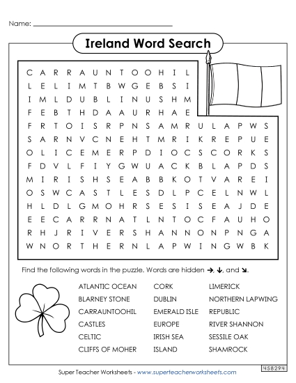 Puzzles - Ireland Word Search Puzzles - Ireland Word Search
