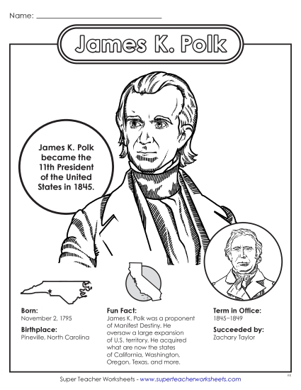 President Fact Sheets - James K. Polk Fact Sheet (Printable PDF Worksheet)