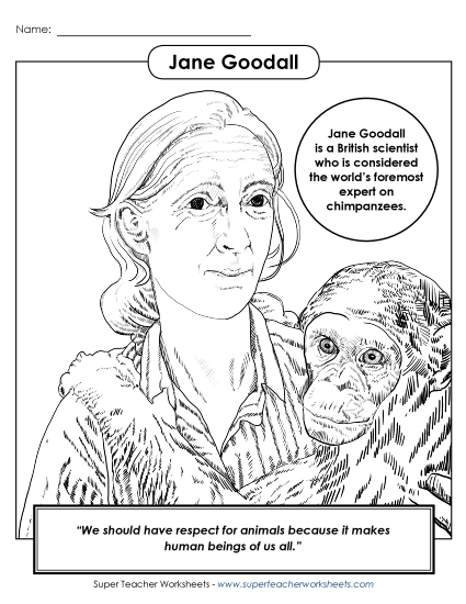 Coloring Pages - Jane Goodall - Coloring Coloring Pages - Jane Goodall - Coloring