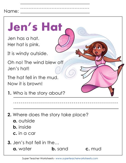 Reading Comprehension and  Additional ELA Skills - Jen's Hat