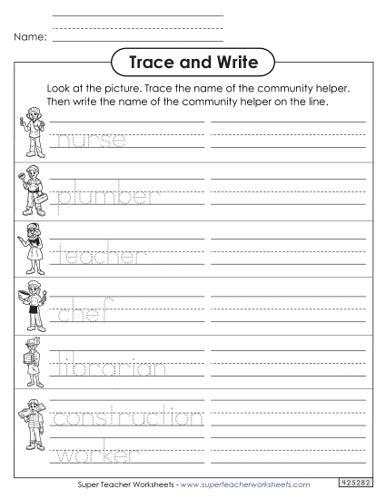 Trace & Write - Job Titles Trace and Write (Worksheet 2) Trace & Write - Job Titles Trace and Write (Worksheet 2)