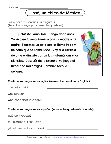 Short Passages (Level: Basic) - José, Un Chico de México Short Passages (Level: Basic) - José, Un Chico de México