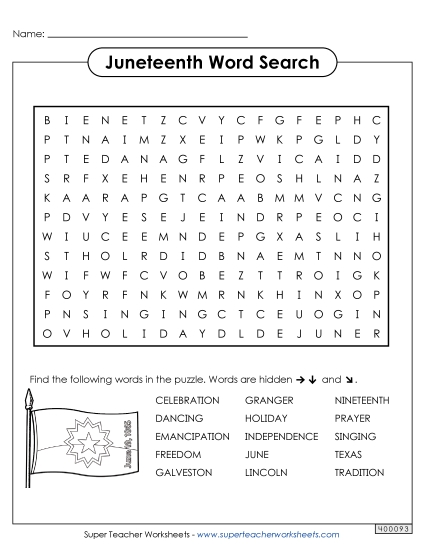 Puzzles - Juneteenth Word Search Puzzles - Juneteenth Word Search