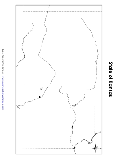 Maps - Kansas State Map (Blank Cities)