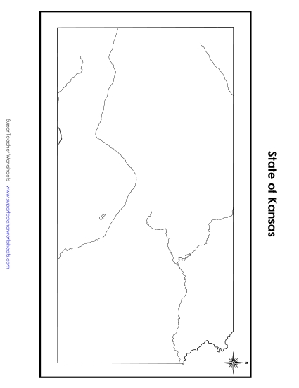 Maps - Kansas State Map (No Bordering States) Maps - Kansas State Map (No Bordering States)
