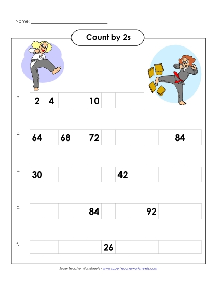 Skip Count by 2s - Karate: Count by 2s