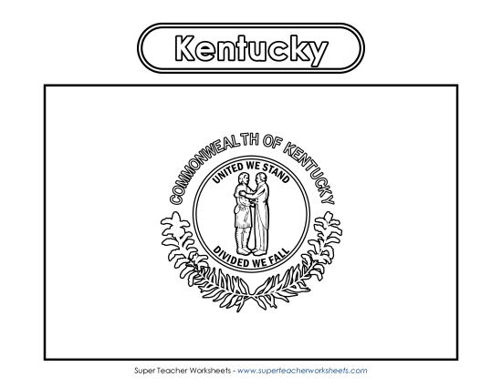 Flags & Seals - Kentucky Flag Coloring Page Flags & Seals - Kentucky Flag Coloring Page