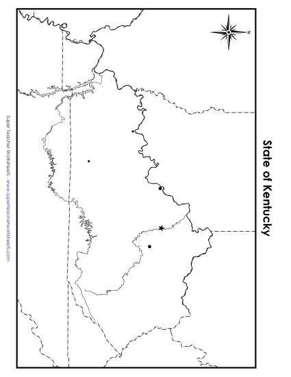 Maps - Kentucky Map (Blank Cities)