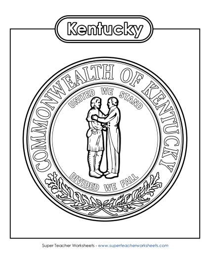 Flags & Seals - Kentucky State Seal (Black & White)