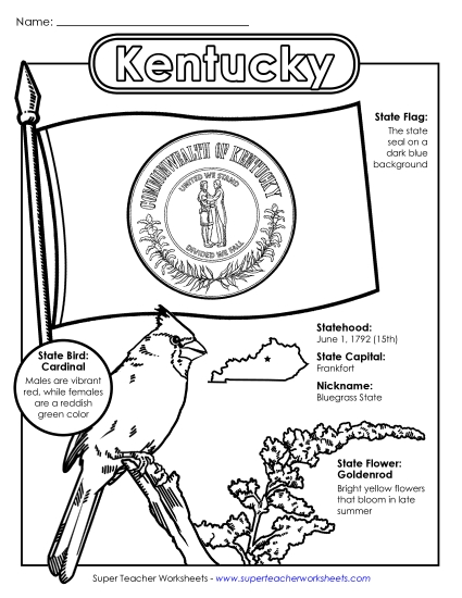 Symbols - Kentucky State Symbols Coloring Page Symbols - Kentucky State Symbols Coloring Page