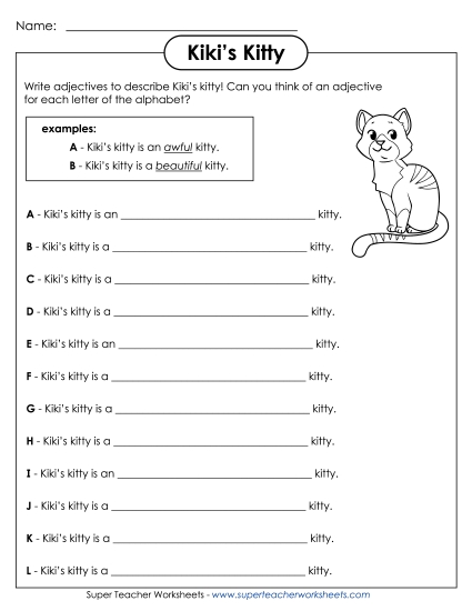 Basic Adjectives - Kiki's Kitty