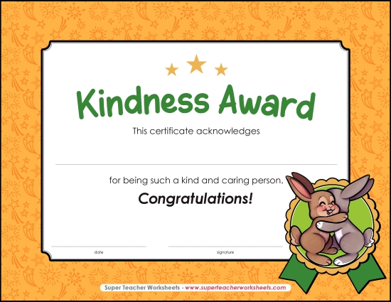 Character Awards - Kindness Award Character Awards - Kindness Award