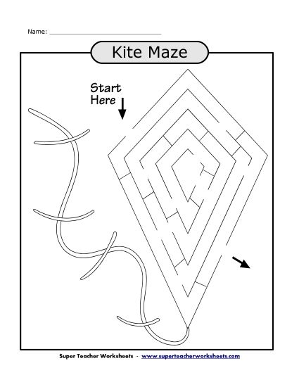 Alphabet Mazes (Easy) - Kite Maze Alphabet Mazes (Easy) - Kite Maze