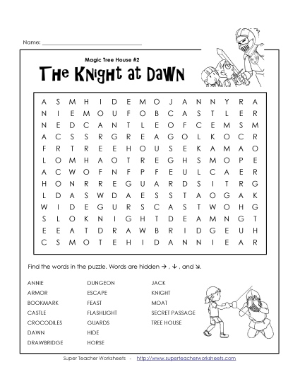 Whole Book - Knight at Dawn Word Search