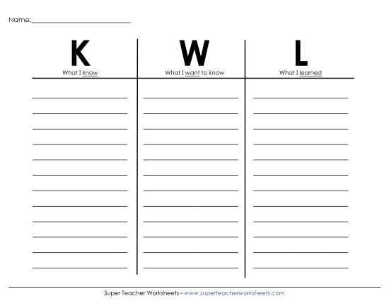 KWL - KWL (with Writing Lines) KWL - KWL (with Writing Lines)