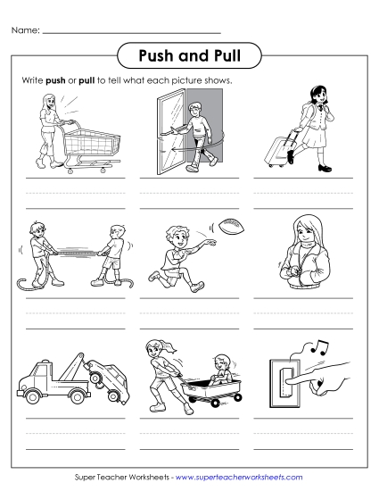 Push & Pull (Basic) - Label: Push or Pull? (Printable PDF Worksheet)