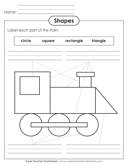 Mixed Shapes - Label the Shapes on the Train