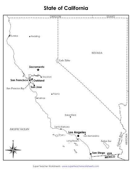 Maps - Labeled California Map