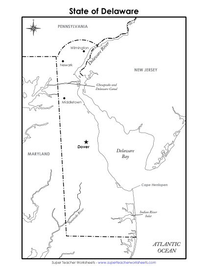 Maps - Labeled Delaware Map Maps - Labeled Delaware Map