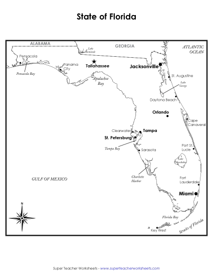 Maps - Labeled Florida Map Maps - Labeled Florida Map