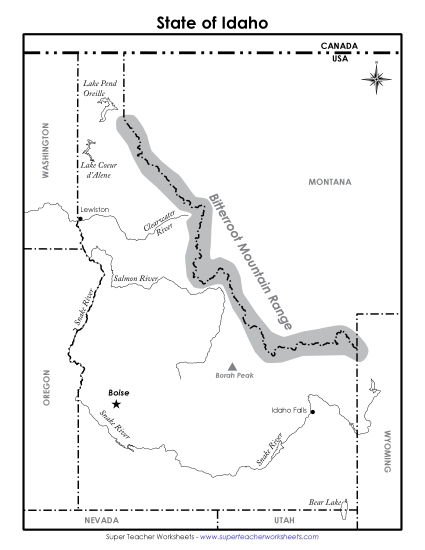 Maps - Labeled Idaho Map Maps - Labeled Idaho Map