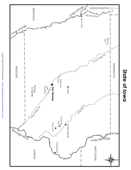 Maps - Labeled Iowa Map Maps - Labeled Iowa Map