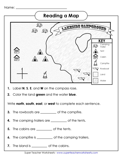 Basic Map Skills - Lakeside Campground Map Basic Map Skills - Lakeside Campground Map