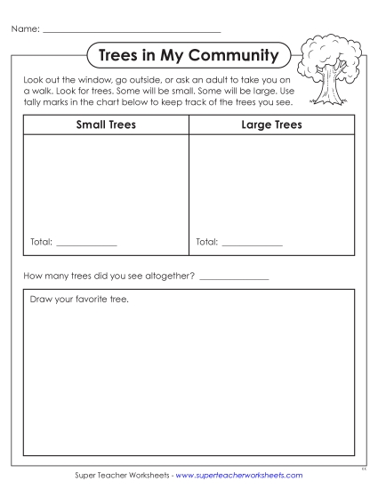 Tree Trackers - Large & Small Trees: Tracking Chart (Printable PDF Worksheet)
