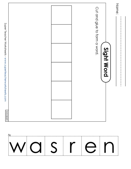 Large Cut-and-Glue: Answer Large Cut-and-Glue: Answer