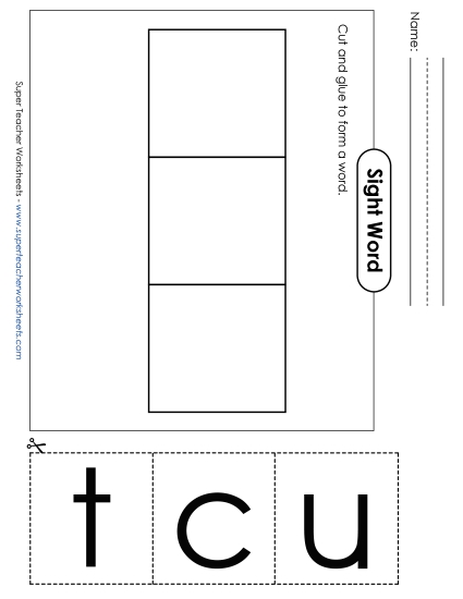 Large Cut-and-Glue: Cut Large Cut-and-Glue: Cut