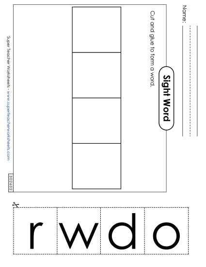 Large Cut-and-Glue: Word Large Cut-and-Glue: Word