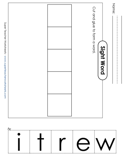 Large Cut-and-Glue: Write Large Cut-and-Glue: Write