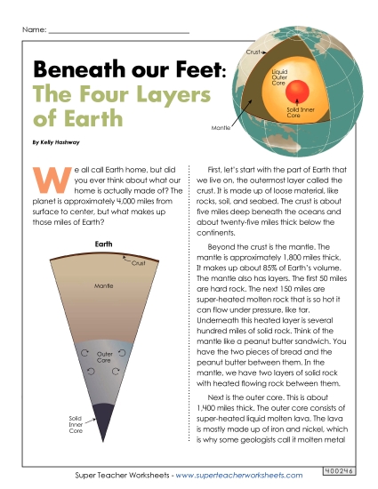 Layers of the Earth - Layers of the Earth Article Layers of the Earth - Layers of the Earth Article
